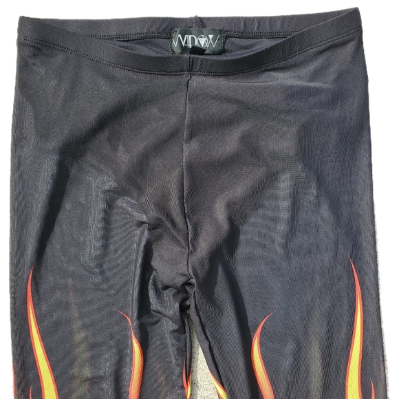 Dollskill Widow Hell Mesh Flame Print Leggings - Picture 2 of 4